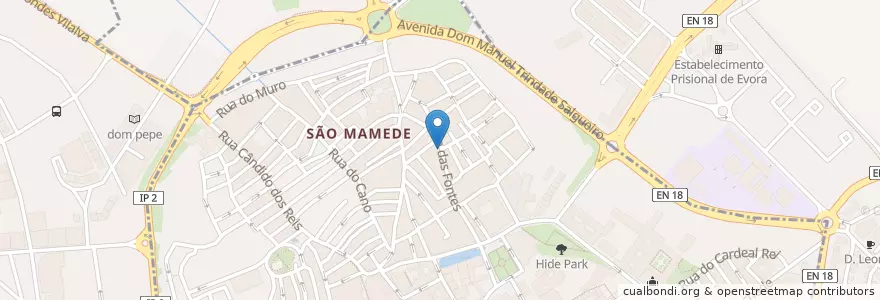 Mapa de ubicacion de Coruja à Mesa en Portekiz, Alentejo, Alentejo Central, Évora, Évora, Bacelo E Senhora Da Saúde.