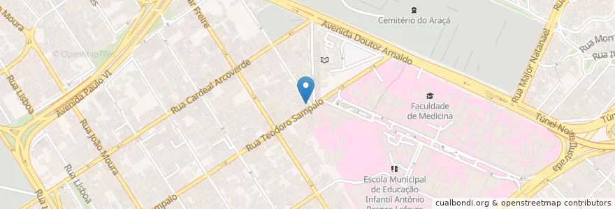 Mapa de ubicacion de Ponto Arruda Alvim en ブラジル, 南東部地域, サンパウロ, Região Geográfica Intermediária De São Paulo, Região Metropolitana De São Paulo, Região Imediata De São Paulo, サンパウロ.