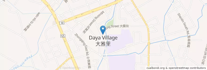 Mapa de ubicacion de 大雅國中 en 타이완, 타이중 시, 다야 구.