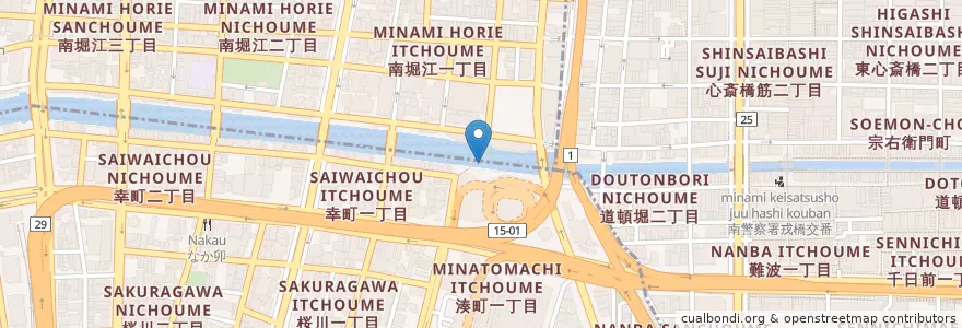 Mapa de ubicacion de riverside beer garden en 日本, 大阪府, 大阪市.