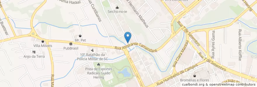 Mapa de ubicacion de Don Pub en 巴西, 南部, 圣卡塔琳娜, Região Geográfica Intermediária De Blumenau, Microrregião De Blumenau, 布盧梅瑙.