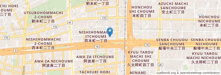 Mapa de ubicacion de 蛸のつぼ en Japon, Préfecture D'Osaka, 大阪市, 西区.