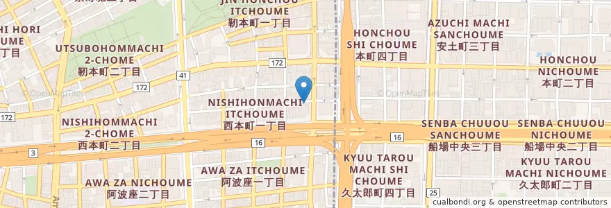Mapa de ubicacion de 福の根ダイニング en Japan, 大阪府, Osaka, 西区.