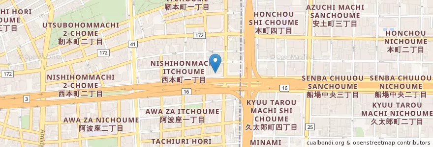 Mapa de ubicacion de 串ばか en Japan, Osaka Prefecture, Osaka, Nishi Ward.