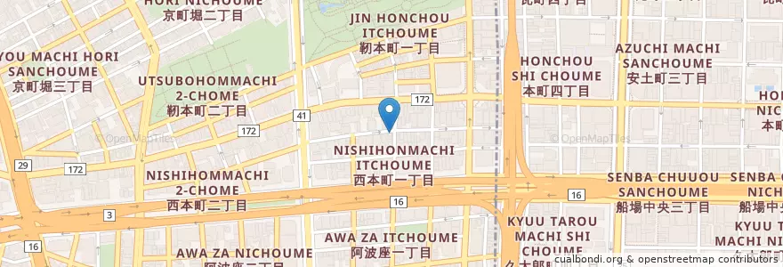 Mapa de ubicacion de 珈琲館 en Japan, Osaka Prefecture, Osaka, Nishi Ward.