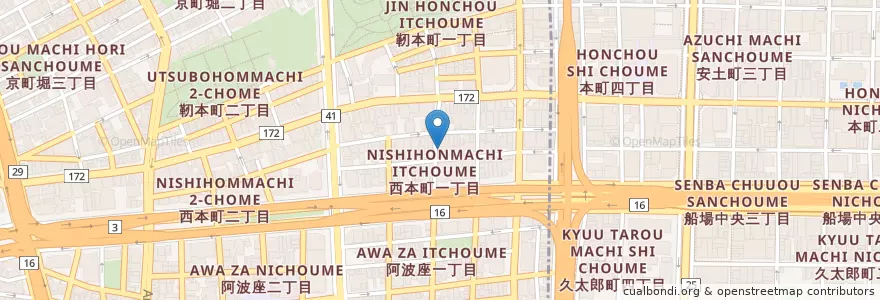 Mapa de ubicacion de RICH GARDEN en 日本, 大阪府, 大阪市, 西区.