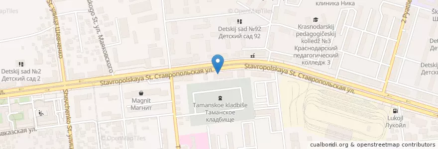 Mapa de ubicacion de Райффайзен en Rusia, Южный Федеральный Округ, Krai De Krasnodar, Городской Округ Краснодар.