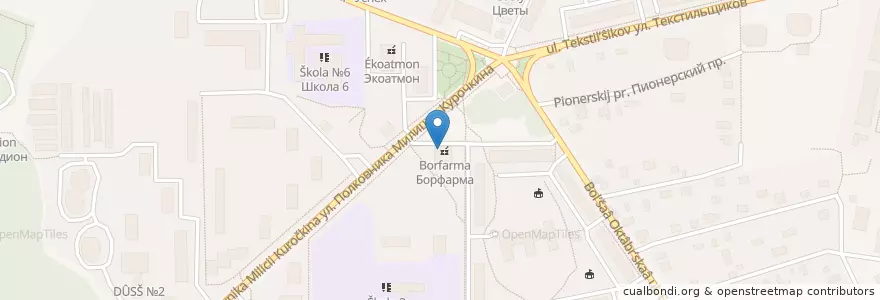 Mapa de ubicacion de Борфарма en Rusland, Centraal Federaal District, Moskou, Троицкий Административный Округ, Городской Округ Троицк.