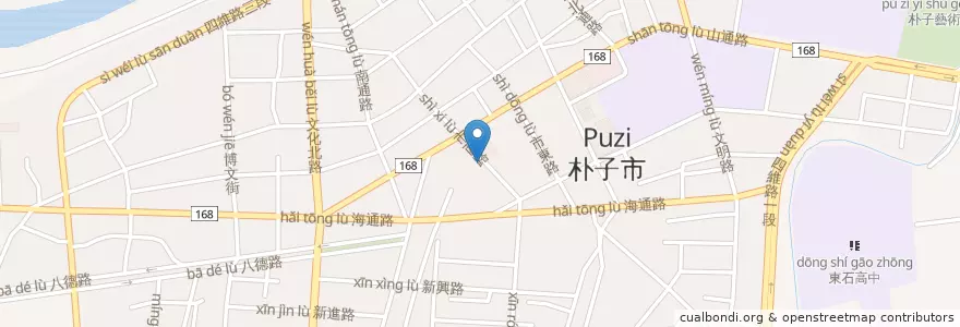 Mapa de ubicacion de 阿義師素食自助餐 en Taiwan, Provincia Di Taiwan, Contea Di Chiayi, 朴子市.