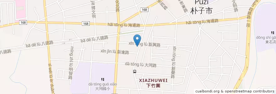 Mapa de ubicacion de 嘉義羊肉 en Taiwan, 臺灣省, 嘉義縣, 朴子市.