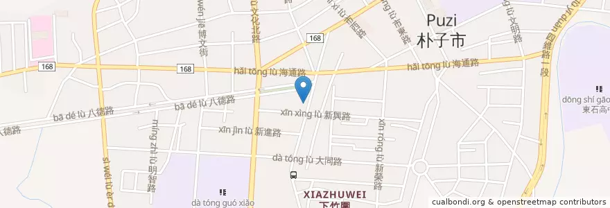 Mapa de ubicacion de 朴子米糕 en Taiwan, Taiwan, Landkreis Chiayi, Puzi.