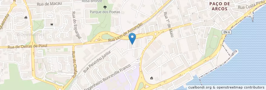 Mapa de ubicacion de Borges en Portugal, Aire Métropolitaine De Lisbonne, Lisbonne, Grande Lisboa, Oeiras, Oeiras E São Julião Da Barra, Paço De Arcos E Caxias.