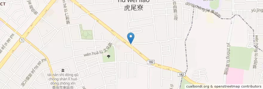 Mapa de ubicacion de 台南七海魚肚魚皮專賣店 en تايوان, تاينان, 東區.