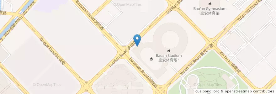 Mapa de ubicacion de 宝安区业余体校 en 中国, 广东省, 深圳市, 宝安区.