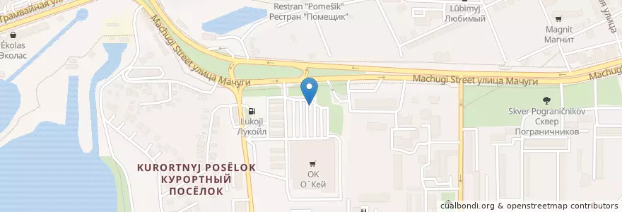 Mapa de ubicacion de Парковка "Окей" en Russia, South Federal District, Krasnodar Krai, Krasnodar Municipality.