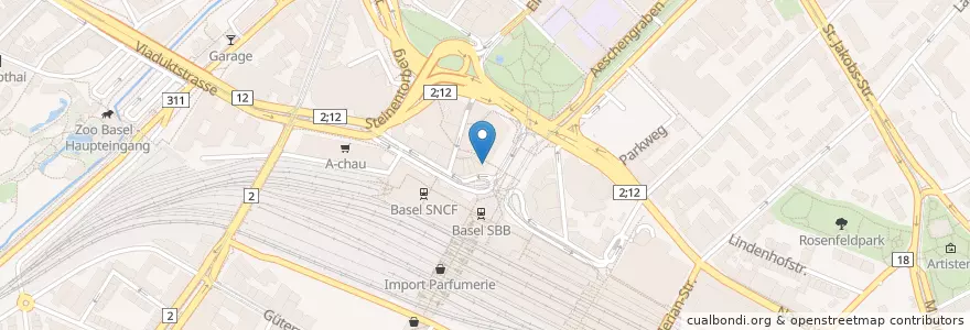 Mapa de ubicacion de Burger King en İsviçre, Basel-Stadt, Basel.