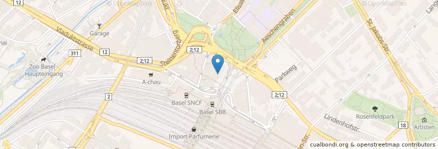 Mapa de ubicacion de Amavita Central Basel en Zwitserland, Bazel-Stad, Bazel.