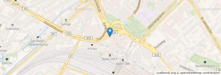 Mapa de ubicacion de Flügelrad en Svizzera, Basilea Città, Basel.