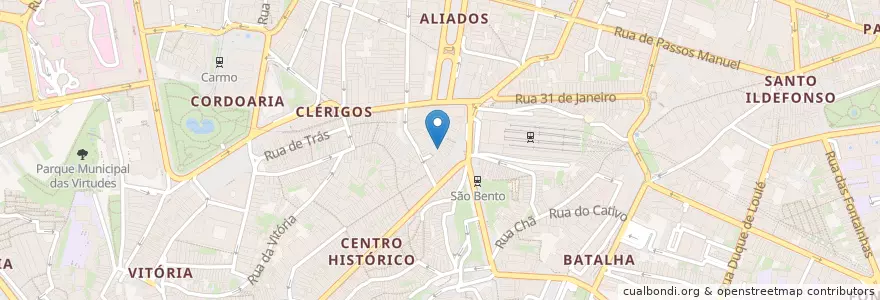 Mapa de ubicacion de Com Cuore (gluten free) en پرتغال, Norte, Área Metropolitana Do Porto, Porto, Porto, Cedofeita, Santo Ildefonso, Sé, Miragaia, São Nicolau E Vitória.