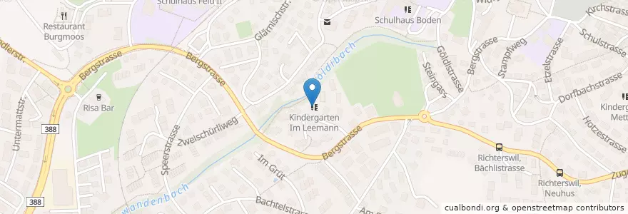 Mapa de ubicacion de Kindergarten Im Leemann en Switzerland, Zürich, Bezirk Horgen, Richterswil.