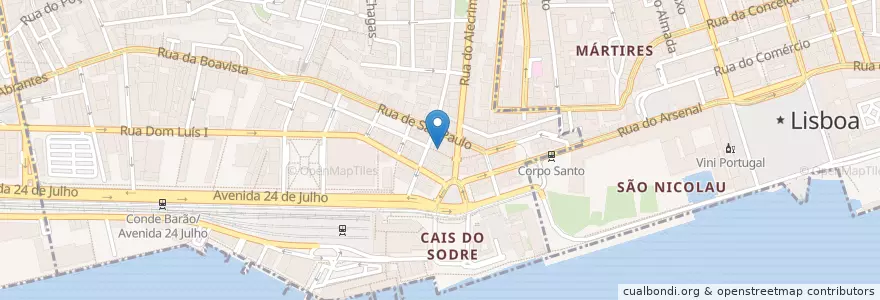 Mapa de ubicacion de Sol e Pesca en Portugal, Área Metropolitana De Lisboa, Lisbon, Grande Lisboa, Lisbon, Misericórdia.