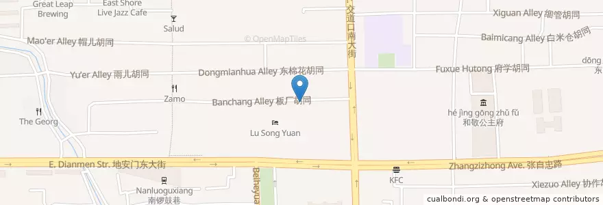 Mapa de ubicacion de mao mao chong en China, Pequim, Hebei, 东城区.