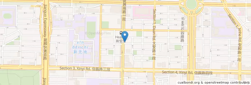 Mapa de ubicacion de 圓環肉羹 en تایوان, 新北市, تایپه, 大安區.