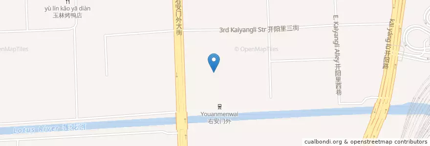 Mapa de ubicacion de 右安门 en 中国, 北京市, 河北省, 丰台区, 右安门.
