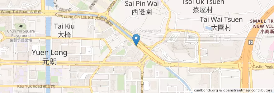 Mapa de ubicacion de 全新單車 New Bike en China, Hong Kong, Provincia De Cantón, Nuevos Territorios, 元朗區 Yuen Long District.