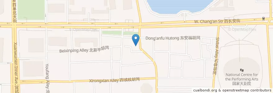 Mapa de ubicacion de 北京音乐厅 en 중국, 베이징시, 허베이성, 西城区.