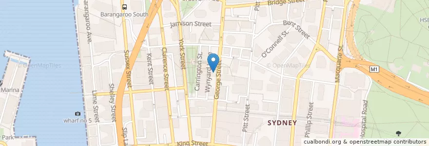 Mapa de ubicacion de Commonwealth Bank Wynyard en Australie, Nouvelle Galles Du Sud, Council Of The City Of Sydney, Sydney.