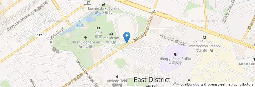 Mapa de ubicacion de 新竹動物園 en Taiwan, 臺灣省, Hsinchu, 東區.