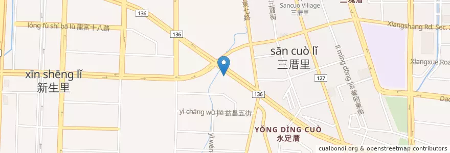 Mapa de ubicacion de 春天目城 en Taiwan, Taichung, 南屯區.