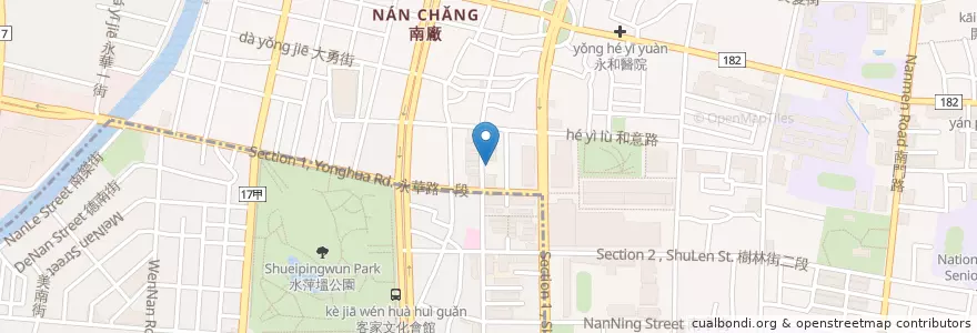 Mapa de ubicacion de Seven Square en 타이완, 타이난 시, 中西區.