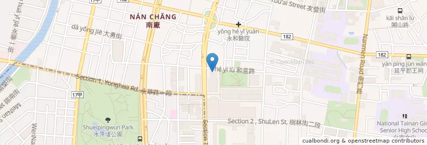Mapa de ubicacion de Partyworld en 臺灣, 臺南市, 中西區.