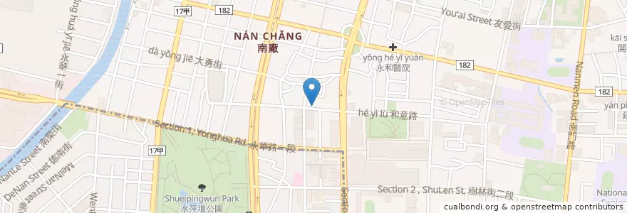 Mapa de ubicacion de g-me en Taiwan, Tainan, Zhongxi District.