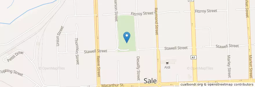 Mapa de ubicacion de Brennan Park Gazebo en Australia, Victoria, Shire Of Wellington.