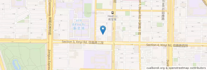 Mapa de ubicacion de 台北市召會第十七聚會所 en 台湾, 新北市, 台北市, 大安区.