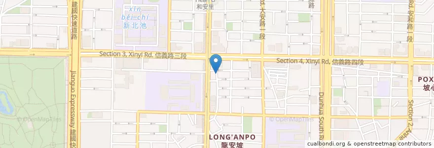 Mapa de ubicacion de 饞食坊 en Taiwan, Nuova Taipei, Taipei, 大安區.