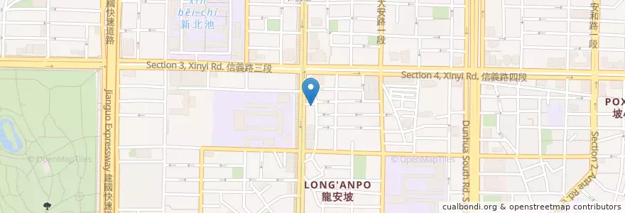 Mapa de ubicacion de 丰食堂 en 타이완, 신베이 시, 타이베이시, 다안 구.