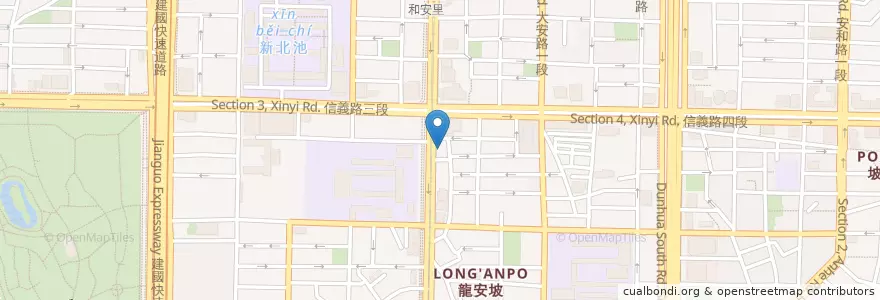 Mapa de ubicacion de 花漁新和風料理 en 臺灣, 新北市, 臺北市, 大安區.