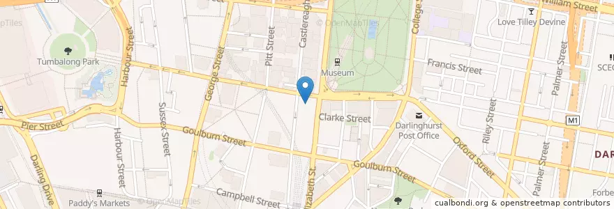 Mapa de ubicacion de Downing Centre Local Court en オーストラリア, ニューサウスウェールズ, Council Of The City Of Sydney, Sydney.
