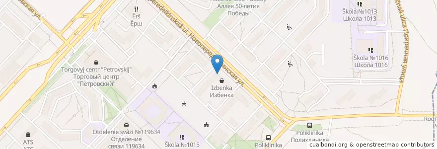 Mapa de ubicacion de Детская городская поликлиника № 132 Молочная кухня en Russie, District Fédéral Central, Moscou, Западный Административный Округ, Район Ново-Переделкино.