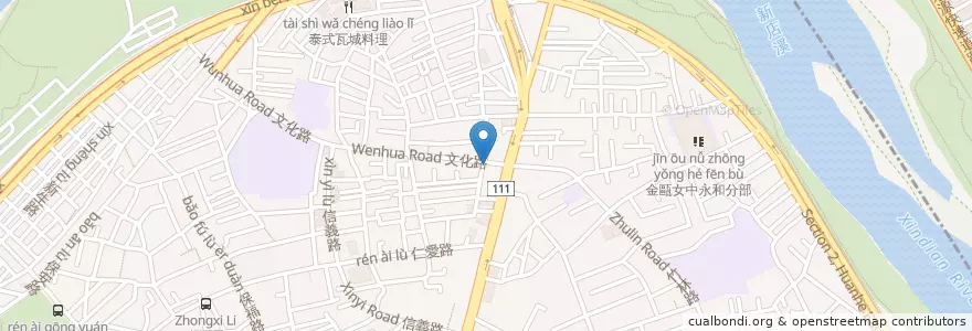 Mapa de ubicacion de 凱迪義大利麵 en Taiwan, 新北市, 永和區.