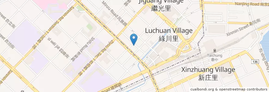 Mapa de ubicacion de 和風拉麵 en 台湾, 台中市, 中区.