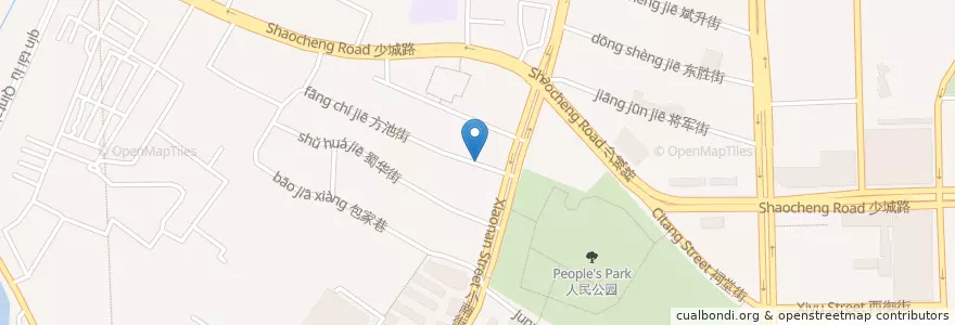 Mapa de ubicacion de 人民食堂 en Cina, Sichuan, 成都市, 青羊区, 汪家拐街道 (Wangjiguai).