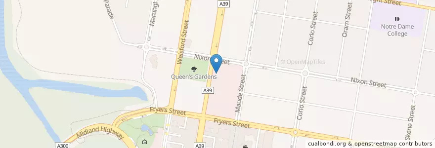 Mapa de ubicacion de Caltex en 오스트레일리아, Victoria, City Of Greater Shepparton.