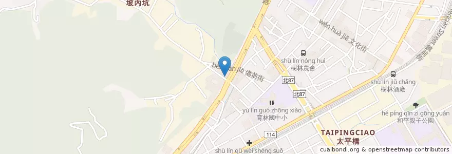 Mapa de ubicacion de ELK駝鹿美式餐廳 en Taiwan, 新北市, 樹林區.
