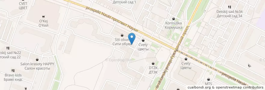 Mapa de ubicacion de HomeCredit банк en Rusland, Северо-Западный Федеральный Округ, Oblast Leningrad, Sint-Petersburg, Калининский Район, Округ Академическое.