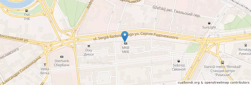 Mapa de ubicacion de Почта Банк en ロシア, 中央連邦管区, モスクワ, Центральный Административный Округ, Таганский Район.